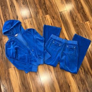 Juicy couture royal blue velour tracksuit size large